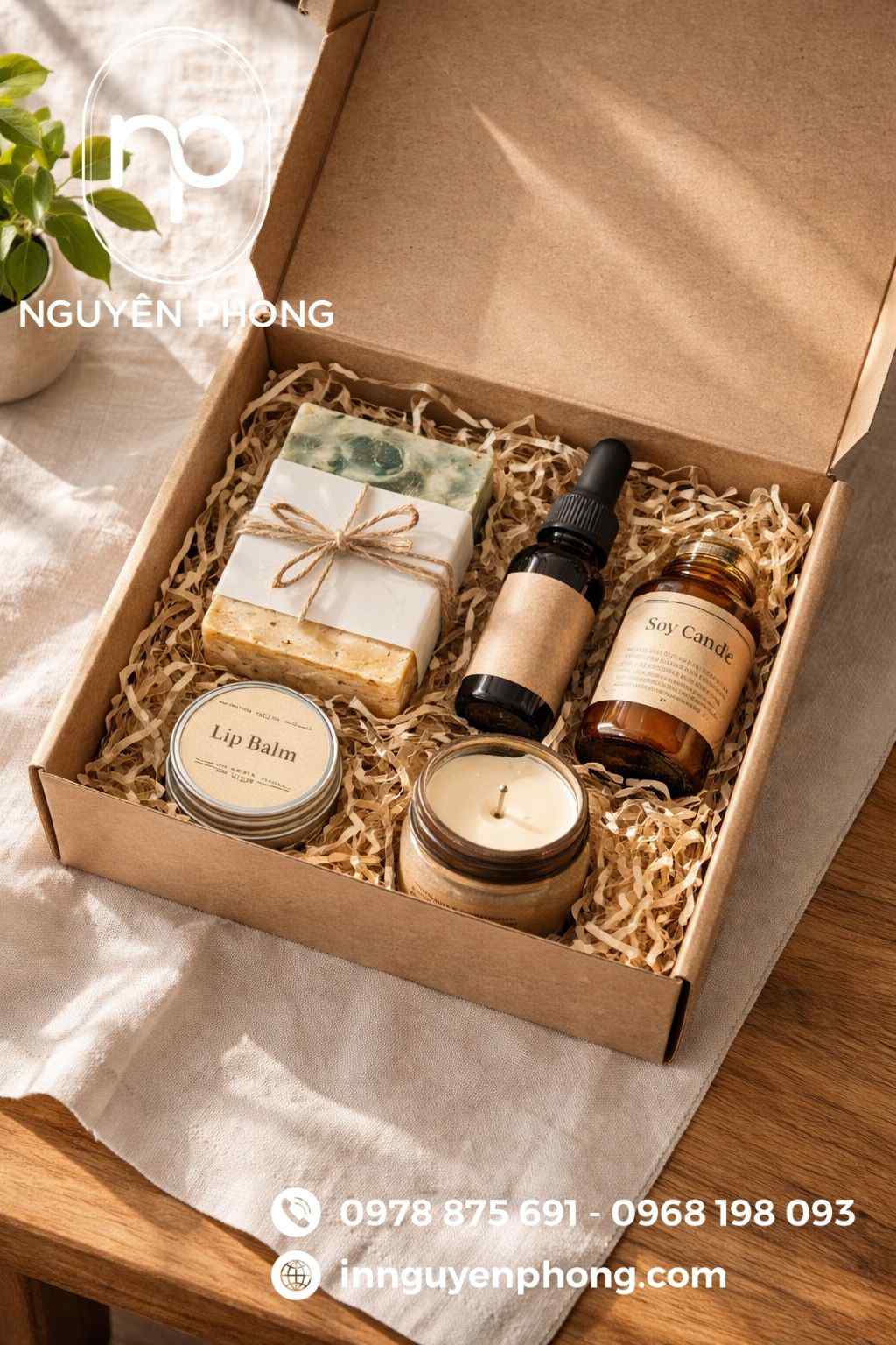 Mẫu hộp kraft bồi carton sóng đựng tinh dầu 